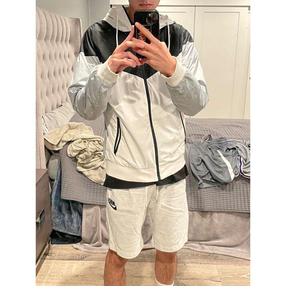 Nike Vintage Rare Sportswear Tech Knit Sweat Shorts Cotton Beige White Small